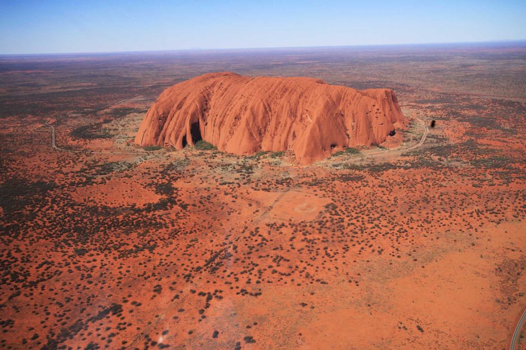 Monte Uluru - Ayers Rock a vista de pájaro