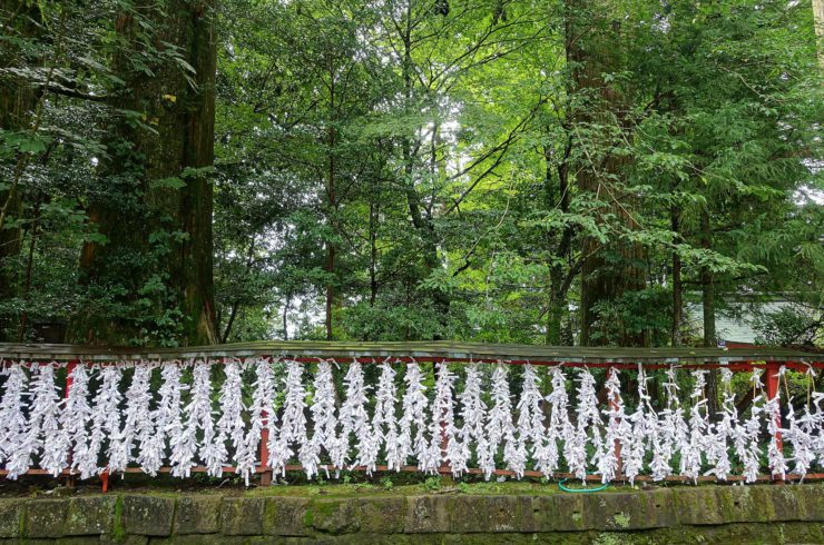 Omikujis en el santuario sintoista de Hakone